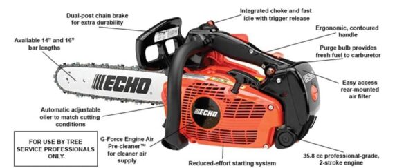 Echo CS-355T-14 Chain Saw, Gas, 14 in. Bar, 35.8CC - Image 2